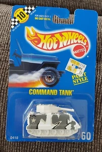 Hot Wheels 1990 Army Action Command Tank Camouflage On Blue Speed Points Card - Picture 1 of 2