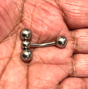 STERILIZED Surgical Steel 10g 5/8" L with 2x8mm ROLLER BALLS PA Barbell.