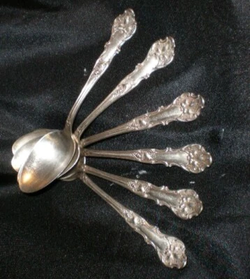 🍁EXCEL🍁Charter дуб желудь 1847 Роджерс 1906 винтажный чайная ложка(ы) 6»🍁 без монограммы - Изображение 1 из 4