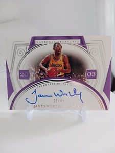 2020-21 James Worthy On-card Auto /49 Panini National Treasures, Trading Cards