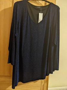 Damen Top Übergröße dunkelblau schimmernd Größe 30/32 - Bild 1 von 2