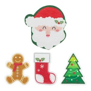 4PCS Christmas Sponge Soft Christmas Tree Gingerbread Man Dishwashing Scrubber - Picture 1 of 12