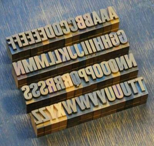 A-Z letterpress printing blocks type vintage printer letter typography antique|. - Picture 1 of 2