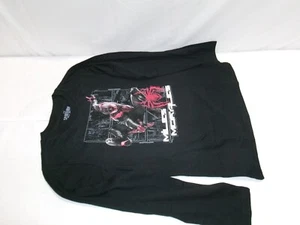 K853 SPIDER MAN Miles Morales Long Sleeve T-Shirt Tee Black Boys Size Medium - Picture 1 of 6