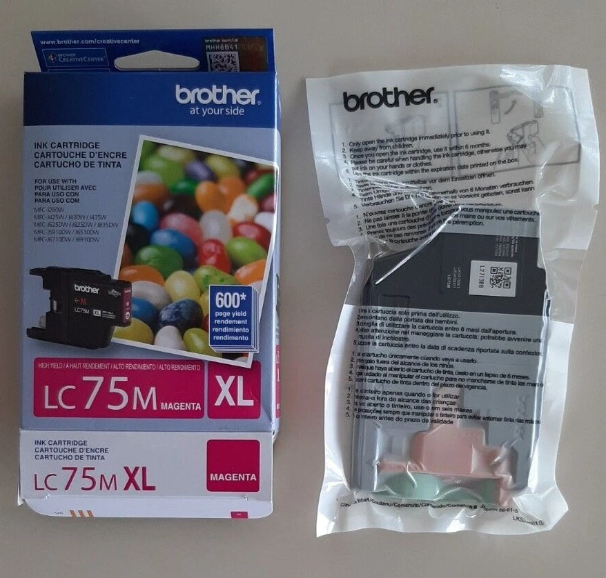 Brother LC75 Ink Cartridge Expired 11/2015, 7/2016, in BK,Y,M All vacuum sealed - Image 1 of 1