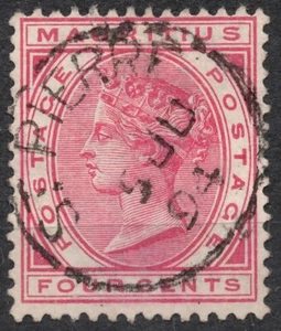 Mi:#68 Sg105 1885 MAURICIO 4 c Queen Victoria números 1880-89, usado LH - Imagen 1 de 2