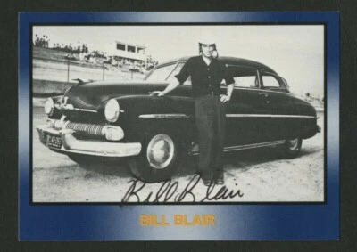 1991 BILL BLAIR AUTOGRAPHED SIGNED OFFICIALLY LICENSED NASCAR HQ TRADING CARD  - Image 1 of 2