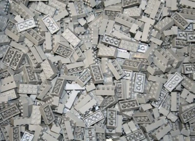 2x4 medium (stone)  gray building blocks, 180 pieces, compatible to lego 3001 - Image 1 of 3