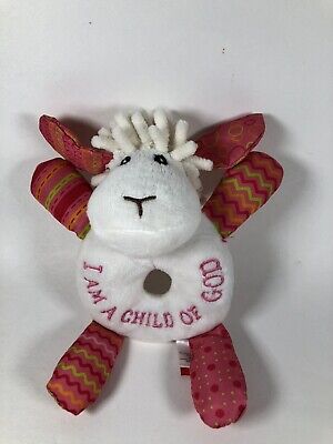 Wee Believers Plush Baby Rattle Toy Lamb I Am A Child Of God Pink White 6.5  • 4.99€