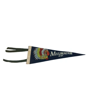 VTG Milwaukee Braves Defunct Headdress 12" x 5" Team Logo Pennant Wisconsin - Picture 1 of 8