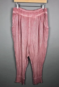 Free People Pull On Harem Pants SZ S Pink Striped High Rise Pockets Relaxed Boho - Picture 1 of 5