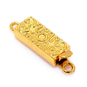 1 Pc 30X8X5mm Bali Box Clasp One Strand 18k Gold Plated - Picture 1 of 3