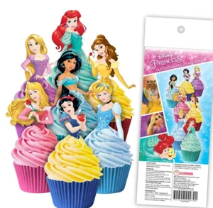 Disney Princess Wafer Cupcake Toppers - 16pc, cake toppers, birthday cupcakes - Picture 1 of 2