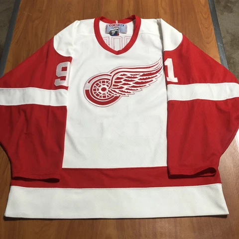 (READ) CCM Sergei Fedorov Detroit Red Wings NHL Hockey Jersey Vintage White L Cover