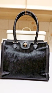 NWOT Stunning Brooks Brothers Black Leather Shoulder Tote - Picture 1 of 9