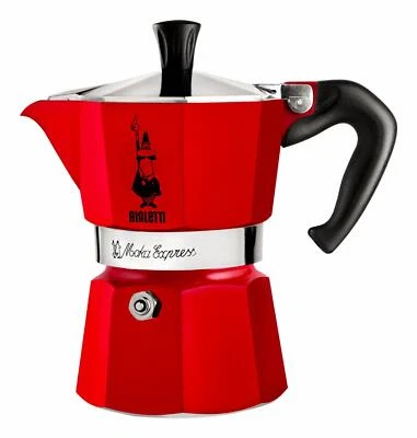 Bialetti Moka Manuale in Alluminio 3 Tazze Rosso Natale Moka Express - Immagine 1 di 4