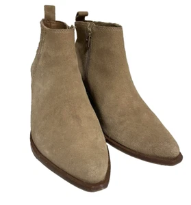 Antonio Melani Women 8 1/2 Tan Suede Bernay Ankle Boot Booties Block Heel - Picture 1 of 12