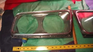 BT81 Chrysler New Yorker Head Lamp Bezels with Glass Vintage 1965 #2445420 MOPAR - Picture 1 of 6