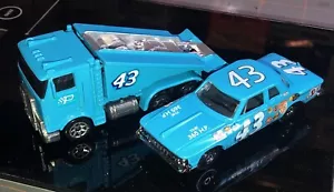 CUSTOM Richard Petty 1962 Plymouth Savoy & Custom Ramp Truck Hot Wheels/ MB 1/64 - Picture 1 of 3