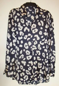ZARA ANIMAL PRINT SATIN LOOK SHIRT BLOUSE TUNIC SIZE 16 - Picture 1 of 2
