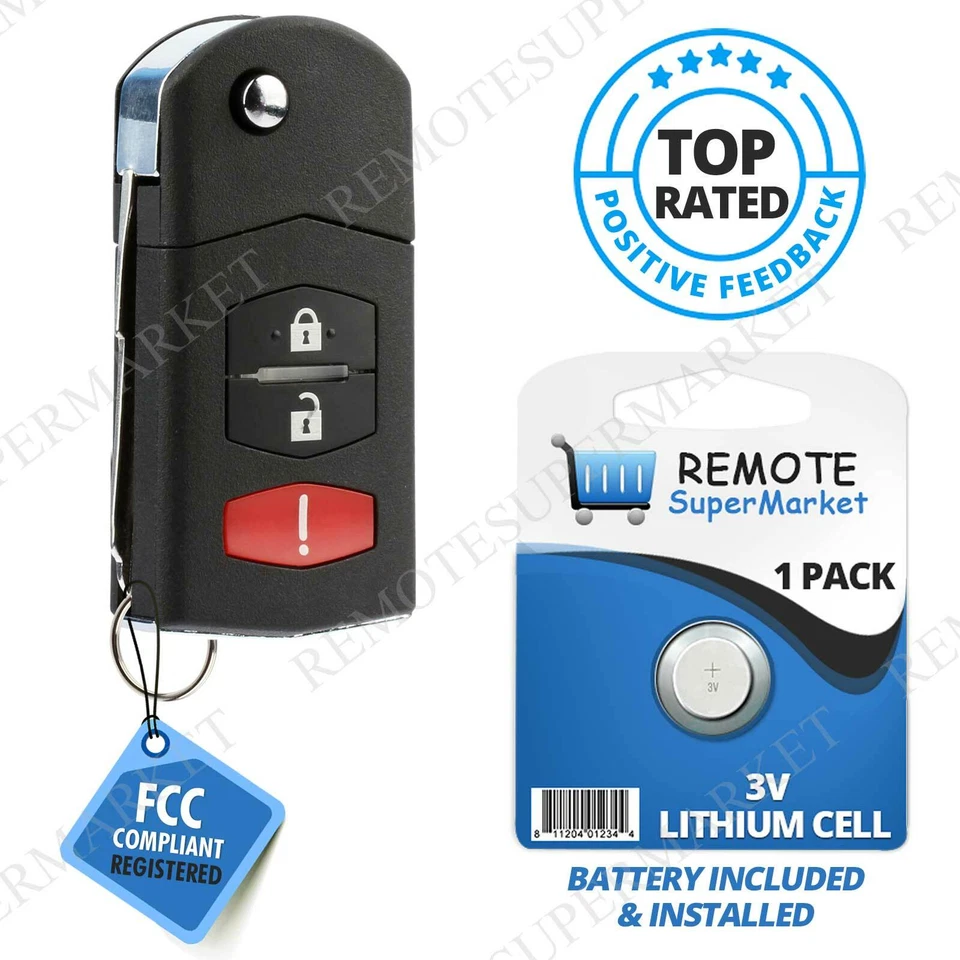 For 06 2007 2008 2009 2010 2011 2012 2013 2014 2015 Mazda 5 Flip Remote Key Fob - Image 1 of 1
