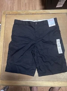 2 Pair Cat&Jack Flat Front Shorts Boys 14 Husky Black School Uniform Adjustable - Picture 1 of 6