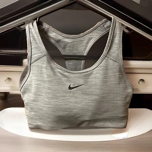 Nike Women's Swoosh Dri Fit technology Racerback Sports Bra Gray Size X-Small - Picture 1 of 6
