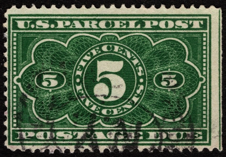 US Stamp Scott # JQ3 - 5 Cent Dark Green Parcel Post Postage Due Issue Fine - VF - Image 1 of 1