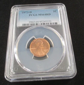 1973-D 1C PCGS MS64RD Abraham Lincoln PCGS Certified #2962.64/45245323 - Bild 1 von 4