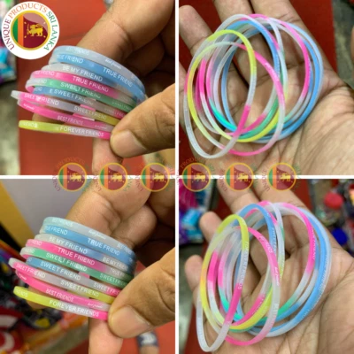 Pulseras de goma blancas ultrafinas de silicona para amistad 12 piezas Foto 1 de 4