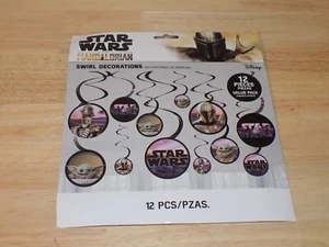 Star Wars The Mandalorian 12 Pcs, Hanging Swirl Decorations Birthday Party Decor - Picture 1 of 2