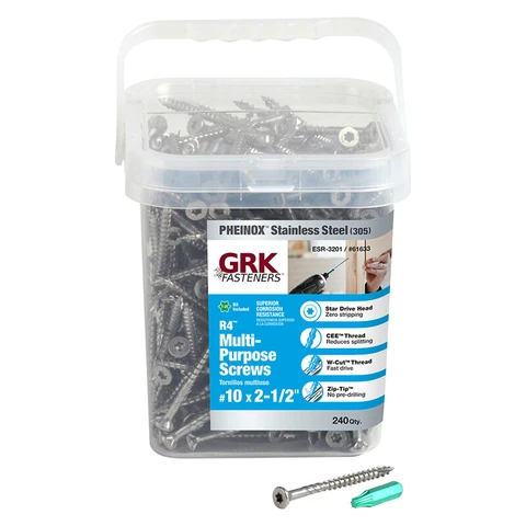 GRK Fasteners 61633 Star Drive Flat Head Multipurpose Screw #10 x 2-1/2 L in Cover