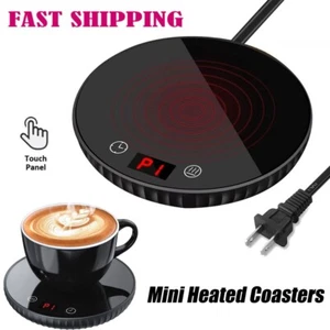 Electric Coffee Tea Milk Mug Cup Warmer Heater Mat Pad Auto Shut Off Office Home - Picture 1 of 13