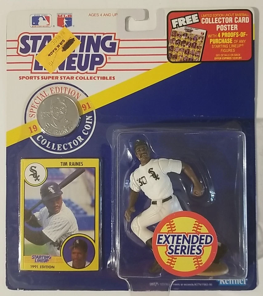 1991 Starting Lineup Tim Raines White Sox Figure With Collectors Coin & Card - Image 1 of 1