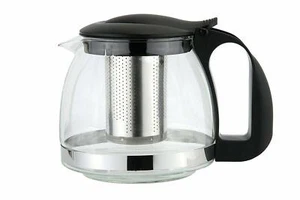 LOOSE LEAF TEAPOT GLASS HEAT RESISTANT TEA COFFEE POT INFUSER STRAINER 2 & 4 CUP - Picture 1 of 4