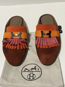 Hermes Rivoli Multicolor Fransen H Pantolette - Bild 1 von 10