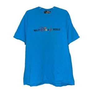Vintage 90s Disney Originals World Embroidered T-Shirt Blue Unisex Large/XL - Picture 1 of 6
