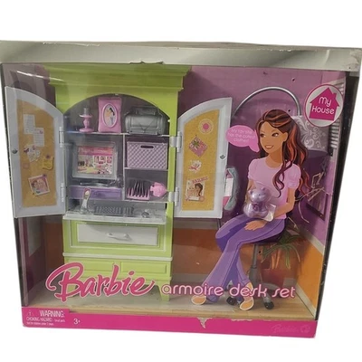 Rare Barbie 2007 My House Armoire Desk Mattel Dollhouse Playset Set M4245 NRFB - Image 1 of 4