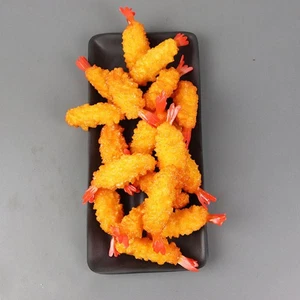 Modello Tempuras Gamberetti Cotti in Plastica Realistico Cibo Finto - Foto 1 di 12