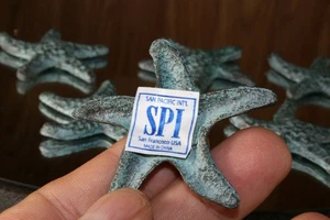 Star Fish Green Patina 6 -Metal Decoration Figure Figurine Nautical 2" SPI *NEW* - Picture 1 of 12