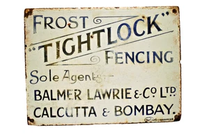 Insegna smaltata porcellana recinzione Frost Tightlock vintage 12x9 Defiant London pubblicità - Foto 1 di 6