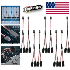 9 Pack Servo Extension Cables 15cm Male to Female JST RC Car Airplane Helicopter - Picture 1 of 8