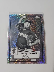 Topps Chrome Plat. 2021 Aniversario - Mini diamante blanco y negro Mike Clevinger - Imagen 1 de 2