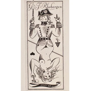 Bedrich Housa Exlibris G F Rhebergen Postwar Kunst Tschechien Orig Kupferstich - Foto 1 di 3