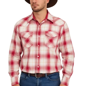 Cowboy Legend Herren XL rot kariert Perlen Druckknopf Western Hemd Langarm - Bild 1 von 15