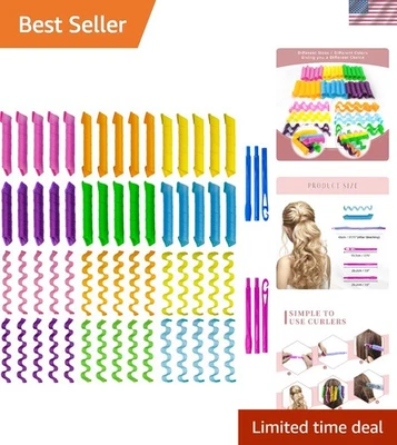 Einfach zu bedienendes hitzefreies Lockenset - 60-teiliges Rollen für natürliche Locken in der Nacht - Bild 1 von 4