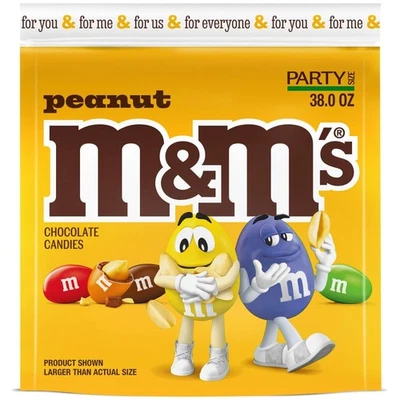 Caramelo de chocolate con leche de maní de verano M&M'S, tamaño de fiesta, 38 oz resellable a granel C... Foto 1 de 4