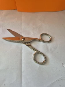 Vtg Klein Tools 2100-7 Electrician Scissors Shears 5" w Stripping Notches,used - Picture 1 of 5