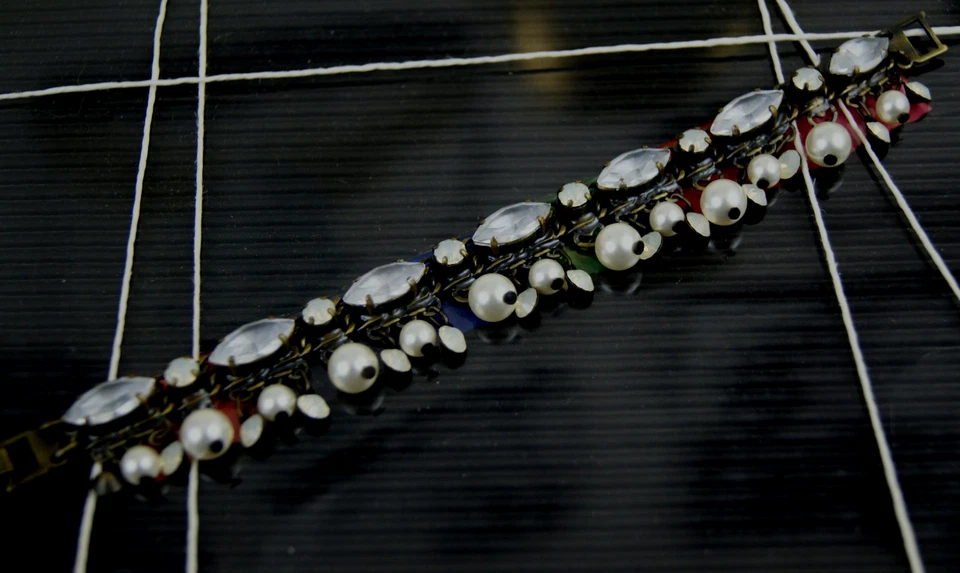 Konplott Armband bronze "Perlen und Steine" weiss neu - Bild 1 von 4