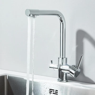 Monobloc 3 Way Filter Kitchen Sink Mixer Taps 360° Pure Water Dual Level Faucet - Image 1 of 4